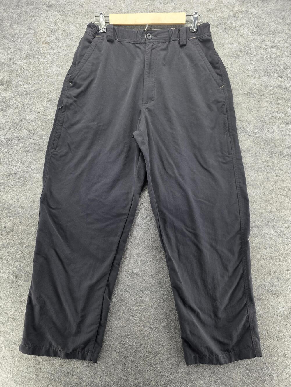 REI Pants Mens 34x32 Black Chino Nylon Microfiber Relaxed Quick Dry Travel